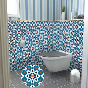 Wall Stickers 10pcs Morocco Style Tiles Sticker Kitchen Backsplash Wardrobe Bathroom Decor Peel Stick Waterproof Art Decals 230822