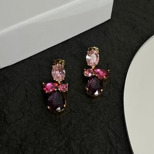 Frauenohrringe Luxus Mode Neuer Diamantschmuck Trend Einfacher Designer Pink Gold Ohrringe Accessoires