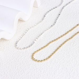 Choker ALLME Simple 14K Real Gold Silver Plated Brass Beans Strand Beaded Necklace For Women Girls Statement French Jewelry