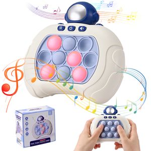 Dekompressionsleksak Pop Light Fidget Game Quick Push Bubble Handle Toys Boys Girls Anti Stress med LED Machine Relieve Stress 230821