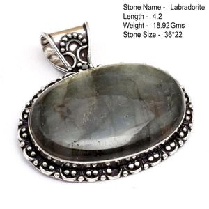 Pendant Necklaces Genuine Sodalite Moonstone Rose Quartz Dentrite Opal Labradorite Emerald Sillver Overlay Over Copper