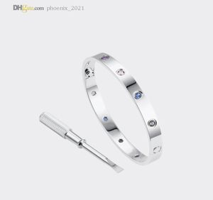 Любовь браслет мужские браслеты дизайнерские браслеты женщины серебряный браслет цветные бриллианты