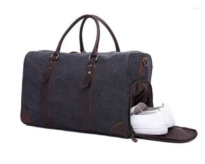 Duffel Bags Nesitu hochwertige große, große Kapazität graue Armee Grüne Vintage -Leinwand Männer Reisen Fitnessstudio Duffle Schulter Messenger Tasche M3070