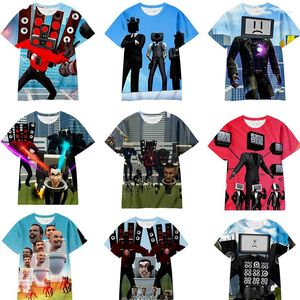 Camisetas masculinas skibidi banheiro 3D Impressão Camisa infantil Camiseta verão Cartoon da moda casual Camise