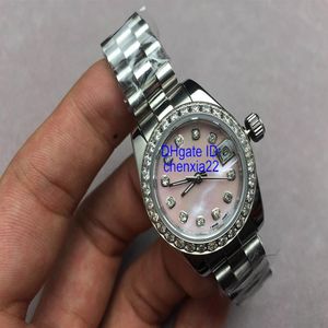 2020 DateJust Watches Diamond Mark Pink Shell Dial Women Rostfria Watches Ladies Automatic Wristwatch Valentine's Gift 190y
