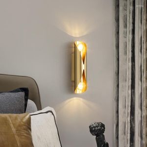 Wall Lamp Modern Small Copper LED Good Quality Living Room Bedroom Aisle Stairs Lighting Fixture Sconce E14 Bulb Drop