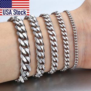 Bracelets de charme 311mm Mens aço inoxidável Chain Link Chain Black Gold Color Silver Bracelet for Women Jewelry KBM03 230821