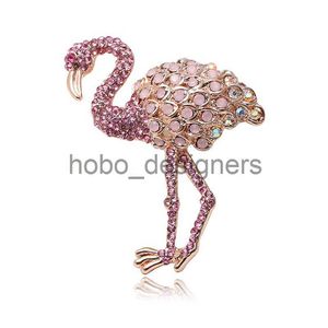 Süße Kristallflamingo -Broschen Unisex Frauen und Männer Brosche Bird Vogel Pink Opal Broschen Mode Kleidermantel Accessoires x0822