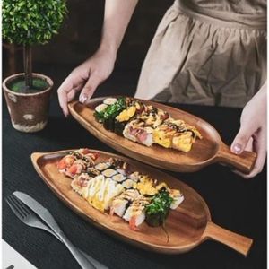 Тарелки в японском стиле высокой стоимости дровяной поддон послеобеденный чайная тарелка с листьями акация в форме листьев