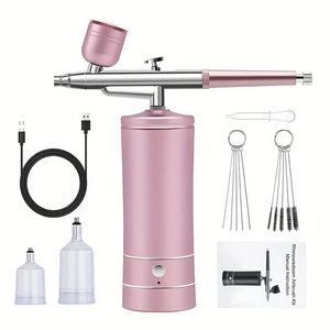 1 Set Luftkompressor Kit Airbrush Sprühung Gun Nagel Maniküre Make -up DIY Malerei Tattoo Craft Cake Nano Nebel Sprühung