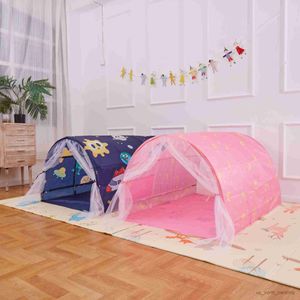 Barracas de brinquedo portátil crianças estrelas lua espaço cama tenda rastejando brinquedo bola jogar casa playtent criança dobrável pequena casa quarto presente r230830