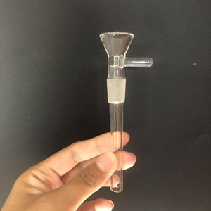 wholesale 14mm Male Glass Pipes Stem Clear Downstem 11.5cm High With Bowl Adapter Tube For Smoking Water Pipe Small Bong