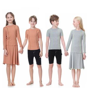 Familjsmatchande kläder Kids Girls Boys Spring Sumer Ribbed Strechy Top With Kirt Cotton Casual Family Matching Set Top Romper Clothing 230821