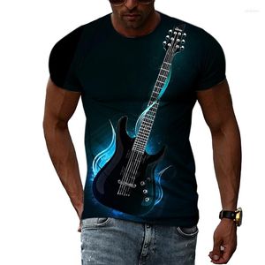 Męskie koszule T Fashion Taste Guitar For Men Summer Casual Personality Creativity O-Neck krótkie Treny-Trenyol T-shirt