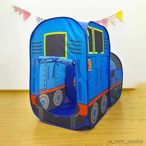 Tentes jouets Tente intérieure pour enfants en forme de train pliable spacieux intérieur extérieur Playhouse jouets pour enfants jeu à la maison jouet cadeau R230830