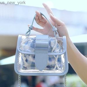 Totes xiuya söta kvinnor axelväska sommar ny transparent gelé kompositväska enkel elegant koreansk stil modedesigner handväska hkd230822