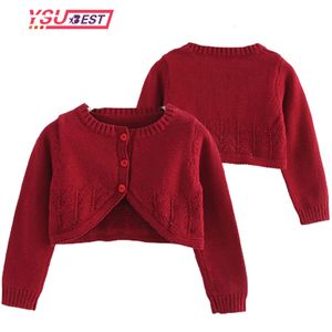 Jackor 212y Kids Cardigan Autumn Spring Grils Cotton Sweaterchildrens Kläder Solid Print Lovely Long Sleeve Knitwear Shawl 230822
