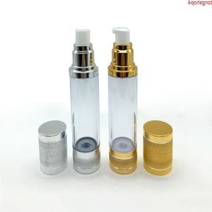 50ml Gold Silver Travel Travel Recarregável Airless Cream Bomba Bomba Botão Vacuum Pacote cosmético Recipientes de 50cc SN853GOODS DCPAN