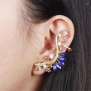 Backs Earrings Gothic Vintage Alloy Crystal Rhinestone Lizard Cuffs For Women Girls Animal Geckos Ear Clip Jewelry