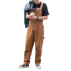 Mäns jeans 2023 Summer denim Pant Jumpsuit Mens Overalls Casual Suspender Pants Blue Khaki Multi-Pocket Romper