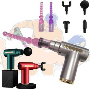 Massager Machine Accessories Fascia Massage Gun Adapter Clitoris Stimulate Anal Telescopic Vibrator Female Masturbator Adult