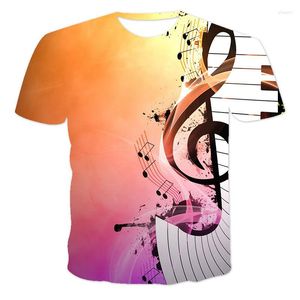 Herren-T-Shirts Die neueste Frühlings- und Sommerpersönlichkeit Cool DJ Music Muster Serie 3D-Druckmodetsport-T-Shirt