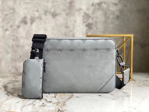 Designer-Trio Handtaschen Mode Herren Druck Umhängetaschen Mann Echtes Leder Aktentaschen Luxusmarke Bolsas Messenger Bag Umhängetasche