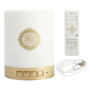Altoparlanti portatili Wireless Gift Quran Mp3 Colorful Lamp Lamp Lampada a LED TOUP HASB USB Remoto Remote Control 230821
