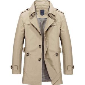 Men's Trench Coats Autumn Winter Mens Man Mid-length Coat Men Clothes Slim Fit Overcoat Long Sleeve 2021 Designer Big Size 5xly375