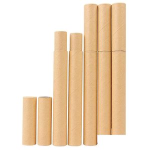 Caixas de armazenamento BINS CARRO DE TUBO DE TUBO DE PAPEL BLACT Kraft Caixa pequena para lápis Joss Stick Conveniente transportando 20,7x2.1cm lx2411 gota dhzg8