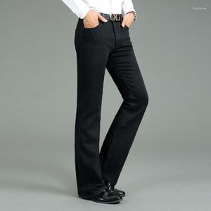 Мужские джинсы Мужчины Зимние густые рогатые теплые сгущения плюс бархатные брюки Микрогона Эластичный черный размер 28-38