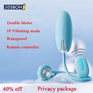 Toys adultos Jissbon Controle remoto 10 Frequência Vibrador Feminino Frente e traseira Estimulação de vibração dupla Gspot Sex Toy 230821