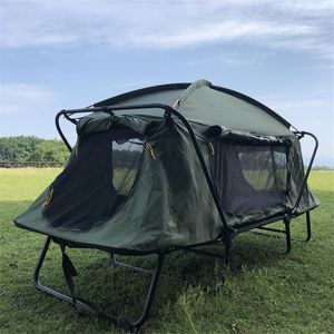 Tents And Shelters 1-2 Person Portable Off Ground Popup Camp Tent With Bed Folding Outdoor Sleeping Camping Cot
