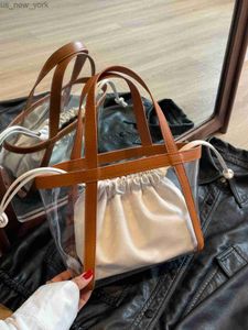 Borse per gelatina trasparenti per donne 2023 borse da spiaggia di lussuoso designer di lusso di grandi dimensioni per le borse tra spalla estiva