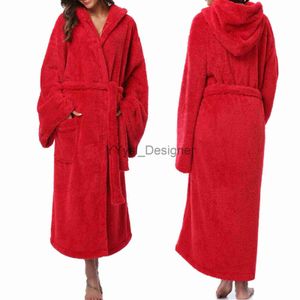 Moda Donna Colori solidi Peluche in pile Casual Caldo Manica lunga Cintura con cappuccio Tasca Lunga Accappatoio Casa Indumenti da notte Camicie da notte # g3 x0822