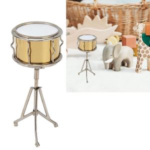 Anhänger Halsketten Miniatur Slare Drum Model Dekorative Kupfer Musikinstrument Ornament für Dollhouse Bücherregal Schreibtisch Dekoration