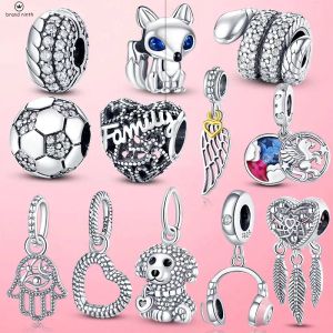 925 Silver per Pandora Charms Gioielli perline Openwork Music Notes Charms Set a sospensione Bilanci fai -da -te gioielli