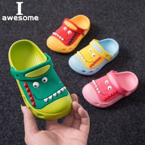 Sandaler 2-18 Y Kids Mules Clogs Summer Baby Toddler Boys Girls Sandals Cartoon Dinosaur Outdoor Slippers Children's Garden Beach Shoes 230821