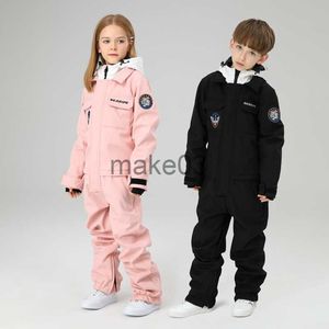 Down Coat Children Ski Suit Girls Winter Outdoor Warm Windproof Skiing Jumpsuit pojkar Vattentät snowboarddräkt Kids Skidjacka Pants Set J230823