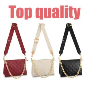 Tasarımcı Çanta Koussin PM Omuz Çantaları Crossbody Bag Zincir Tote Çanta Orijinal Deri Çanta Çantası Geniş Kayışlar Emer Harfler