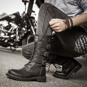 Botlar Erkek Kovboy Yüksek Üstü İç Yükseltme Askeri Artı Beden Ayakkabı Sıradan spor ayakkabılar motosiklet 230823