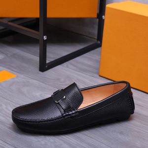 2023 Manliga klänningsskor Fashion Business Flats New Classic äkta läder Casual Loafers Men's Brand Suits Slip On Wedding Party Shoes Storlek 38-44