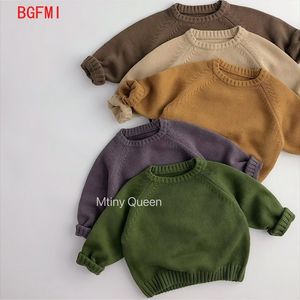 Pullover Spring Autumn Inverno per bambini Magli per bambini Corea per bambini ragazzi Girls Treasure Giacca Raglan vintage Sliose Cotton 230823