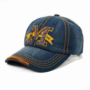 Vintage Denim Men Cap liter baseball liter M Women Snapback Hat Summer Regulowane jeansy słoneczne czapki L230823