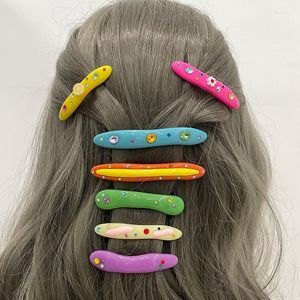 Hair Accessories Cute Clips For Children Girls Polymer Clay Candy Flower Spring Clip Duckbill Barrettes Bangs Hairpins