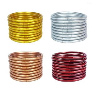 Bangle 9pc/Set Glitter, заполненные желе браслеты.