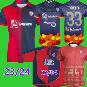 2023 2024 Cagliari Soccer Jerseys home Christmas 23 24 NANDEZ MAKOUMBOU ZAPPA LUVUMBO LAPADULA DEIOLA VIOLA 03 04 Football Shirts T RETRO 2003 2004 Maglia da calcio 66