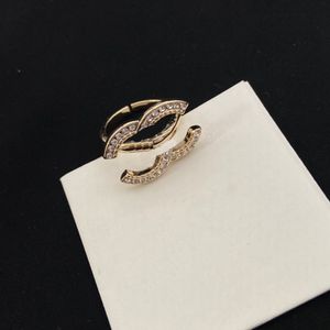 Designer For Lady Women CCity Open Ring With Side Stones C Logo Wedding Rings Women high-quality Banquet Accessories 333