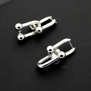 2 kvinnors u-kedjor örhängen studs designer smycken mens t brev studs guld/silver/rosguld full märke som bröllop julklapp t