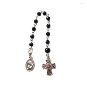 Strand Trend Black Beaded Bracelet Catholic Rosary Simple Bangle Must-Have Accessory For Women Men 634D